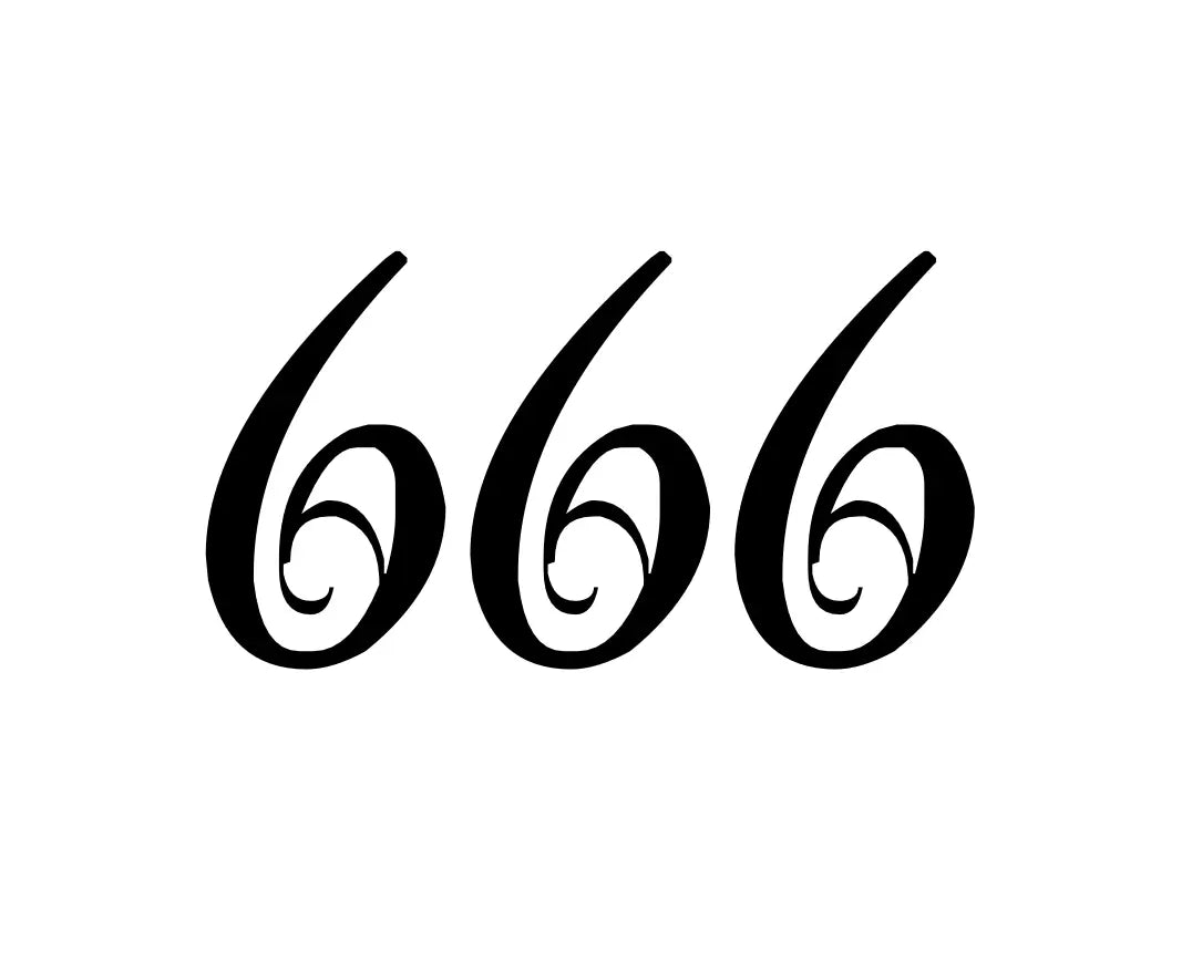 Numbers 666 with 1 Font Temporary Tattoos by POKéINK Tattoo Size 2x2 ...