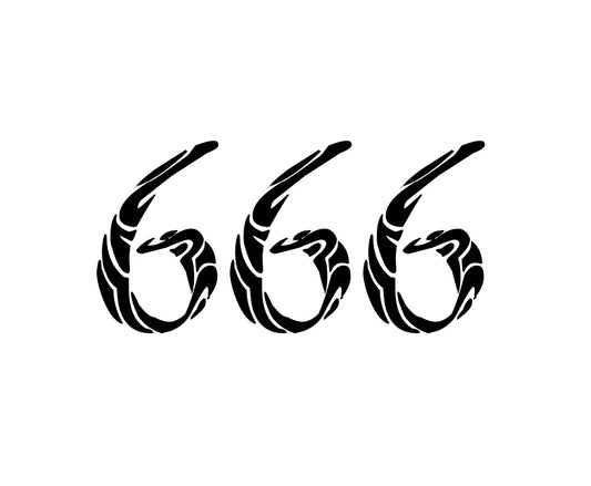 Numbers 666 Option 6(2x2 In)