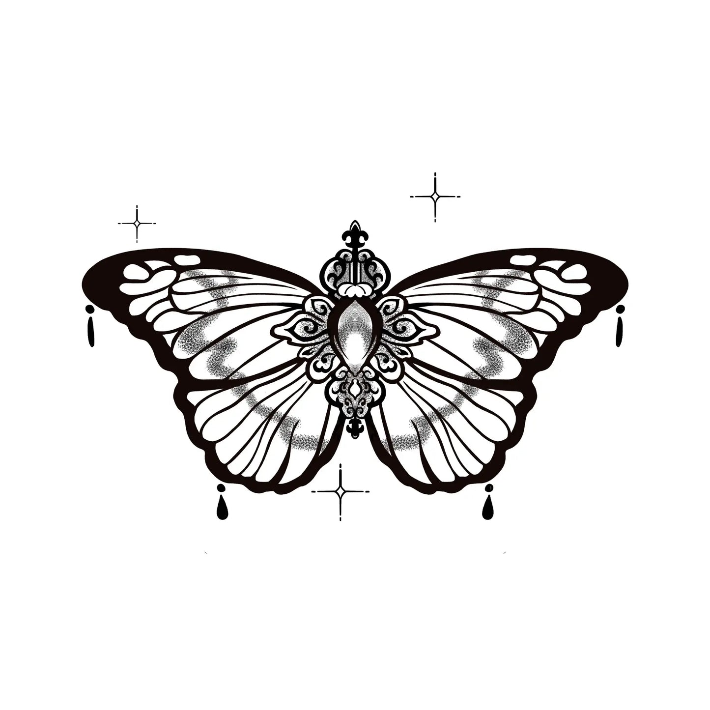 Butterfly & Gemstone 2(4x4 In)