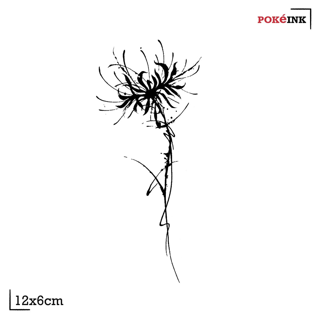 red spider lily tattoo black Fine Line Red Spider Lily Flower Tattoo – POKéINK