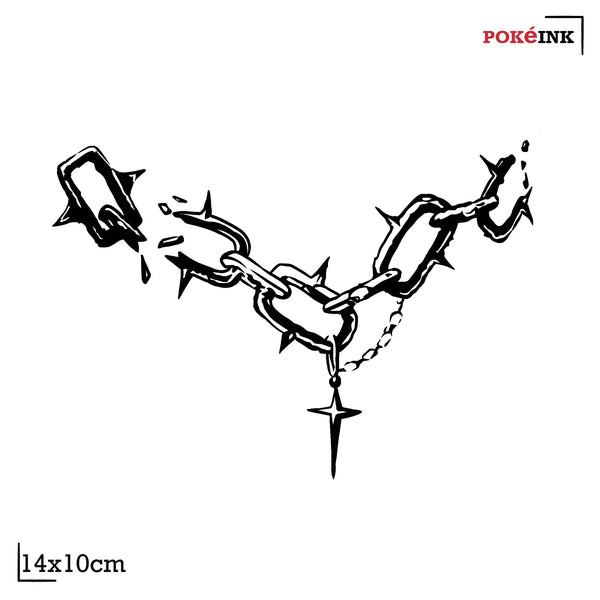 Broken Chain choker Temporary Tattoo
