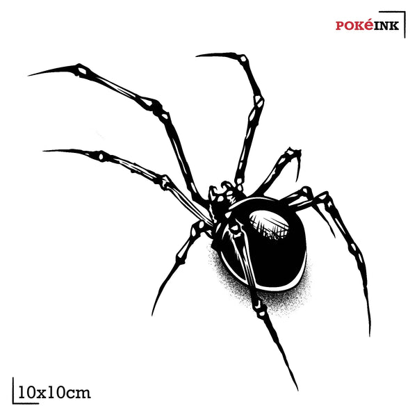 Black Widow Spider Temporary Tattoo