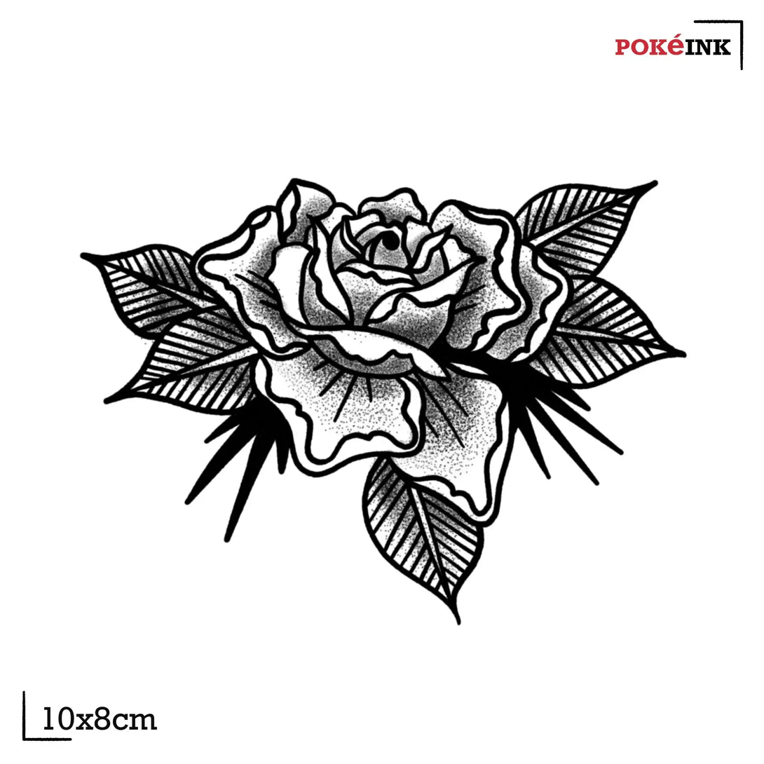 No.2 Old School Rose Tattoo by POKéINK