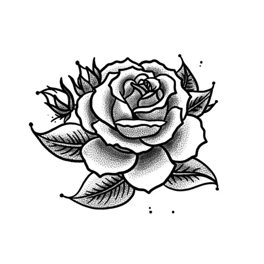 Rose Flower Tattoo No.2(4x4 In)