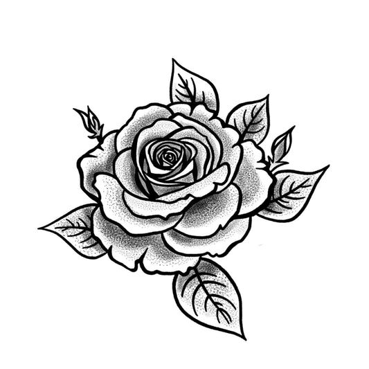 Rose Flower Tattoo No.4(4x4 In)
